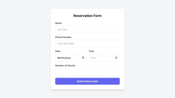 Reservation form.